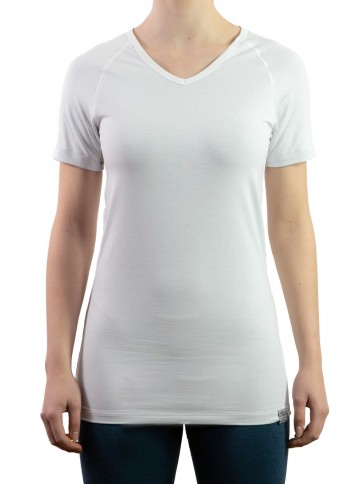 Short Sleeve Shirt-Silver V-neck
