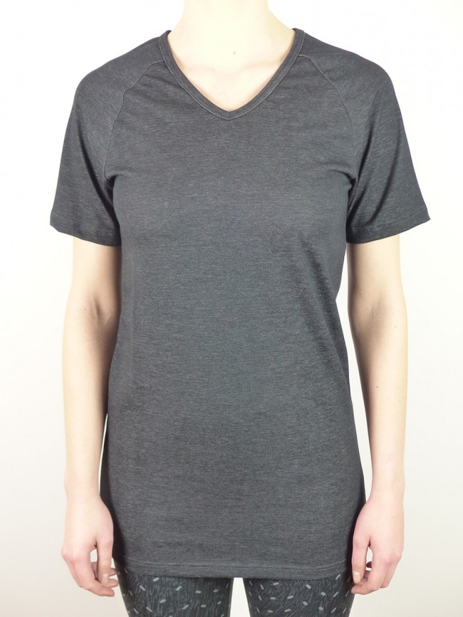 Short Sleeve Shirt-Silver V-neck „Jersey“